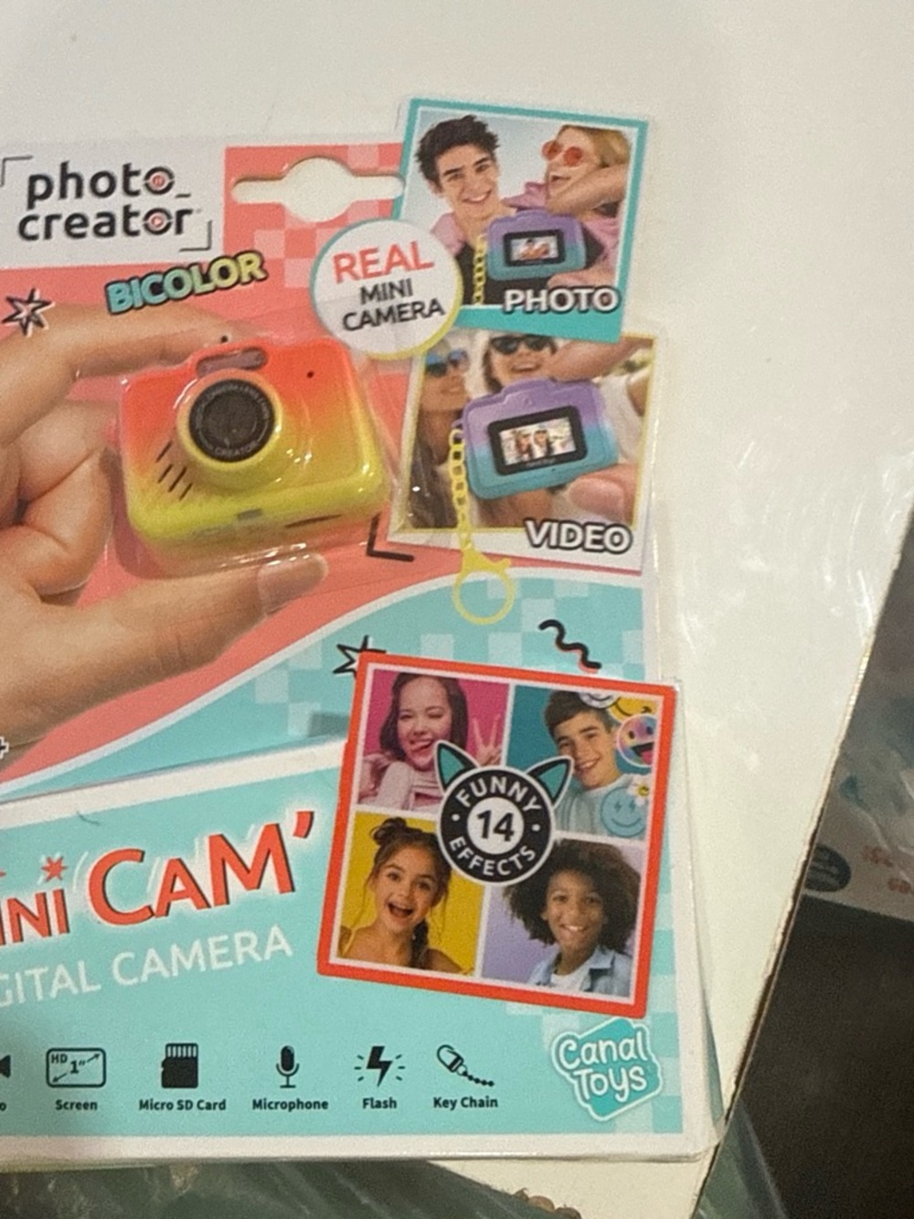 Bicolor Mini Cam Digital Camera - Yellow & Pink